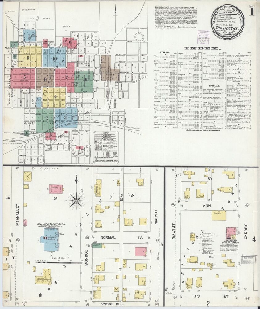 Sanborn Fire Insurance Map from Chillicothe, Missouri, 1901. P. 1