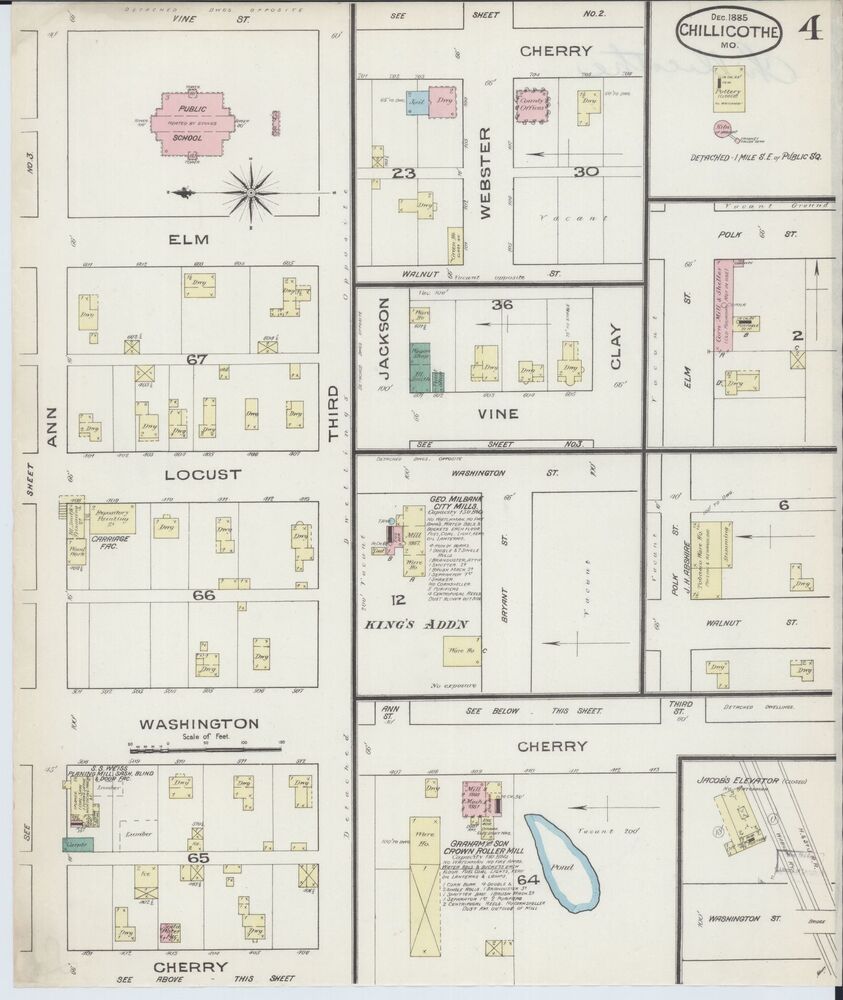 Sanborn Fire Insurance Map from Chillicothe, Missouri, 1885. P. 4