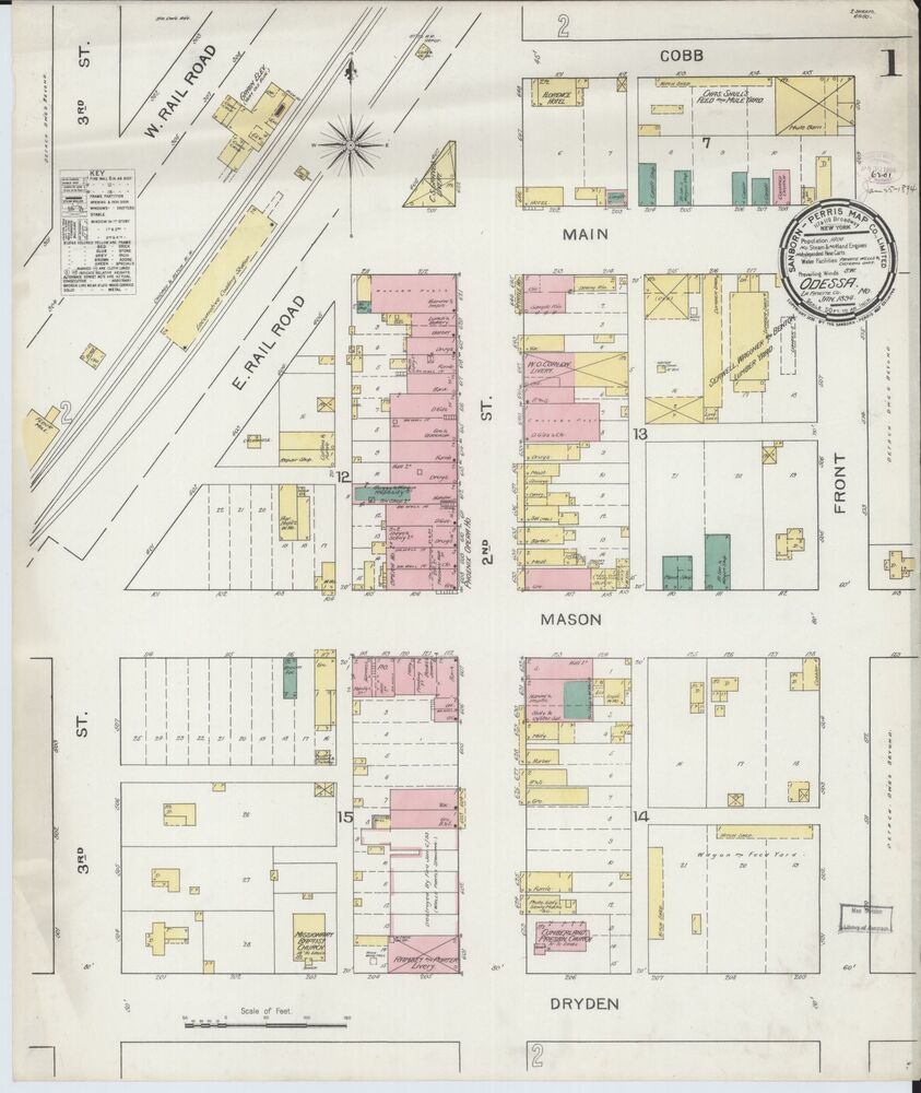 Odessa Missouri Sanborn Fire Insurance Map January 1894 p. 1.