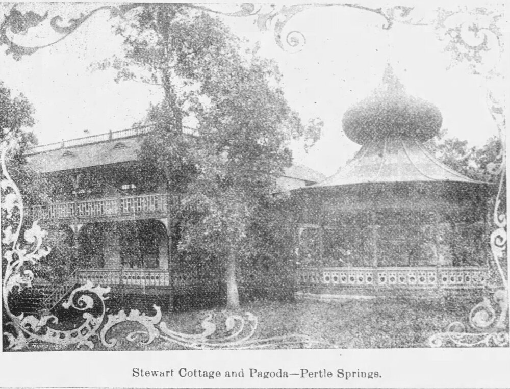Pertle Springs Steward Cottage and Pagoda The_Standard_Herald_Fri__May_10__1895_.jpg