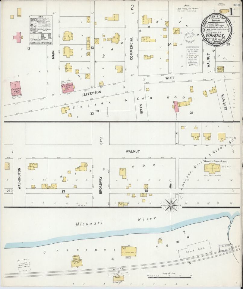 Waverly Sanborn Map May 1900 p. 1 Library of Congress.jpg