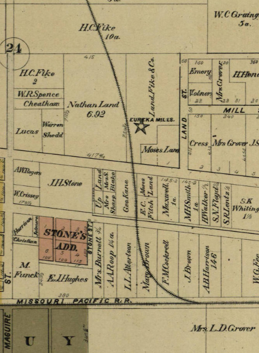 Eureka Mills owned by Land, Fike, and Company, 1877