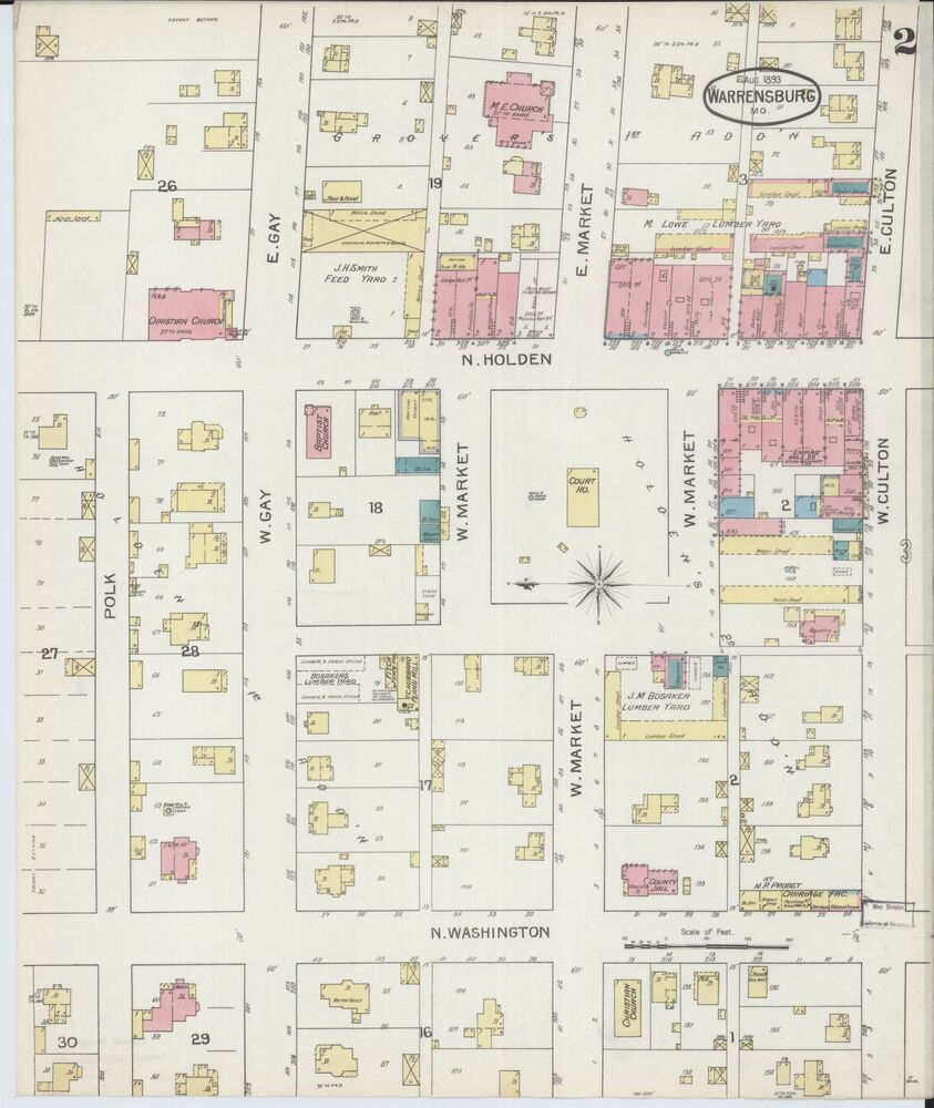 Warrenburg Missouri August 1893 Sanborn Map p. 2