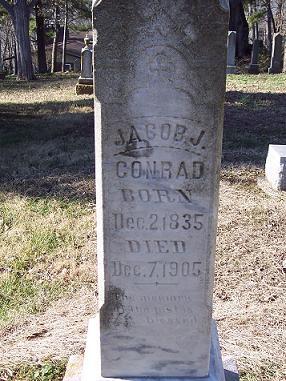 The headstone for Jacob J. Conrad