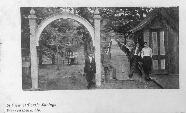 Pertle Springs footbridge with springs in lower left.JPG