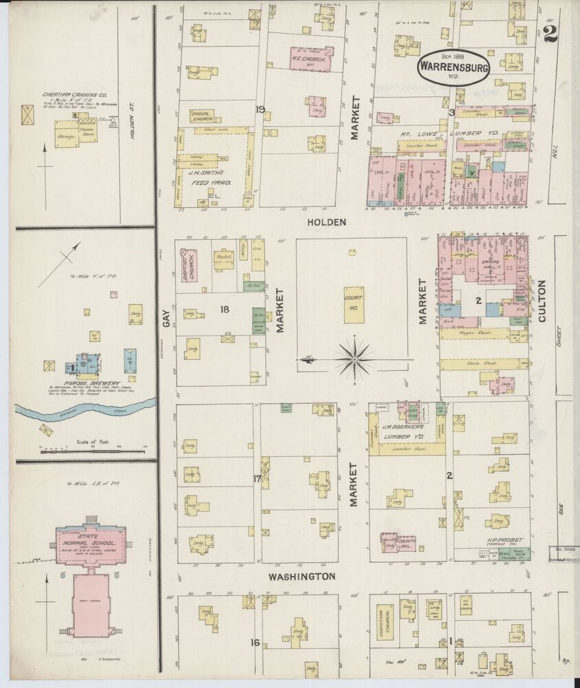 Warrensburg Missouri September 1888 Sanborn Map p. 2