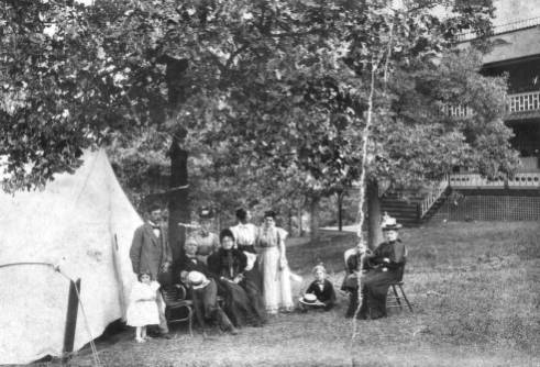 Pertle Springs James H. Russell Sr. and family camping at Pertle Springs August 27, 1897 at the Stewart Cottage