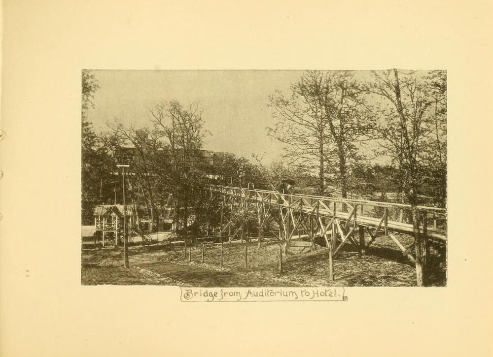 Bridge from Auditorium to Hotel Minnewawa, Pertle Springs, Warrensburg, Missouri
