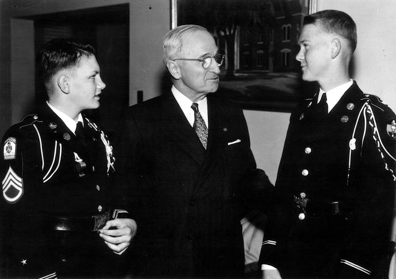 Harry S. Truman visits Wentworth Military Academy in 1954.