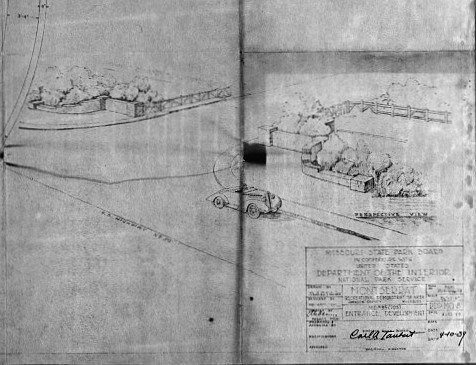 Architect's conception of the Entrance to Montserrat Recreational Demonstration Area, August 1939